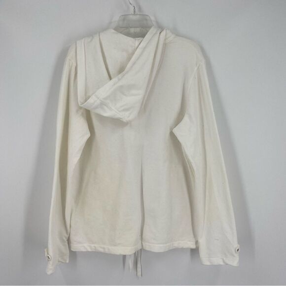 GAP Women’s 1/4 Button White Hoodie Sweatshirt White size L - Picture 3 of 3